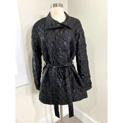 Chaqueta Chicos Acolchada Metálica con Cinturón Doble Pecho Talla M Negra Dinero Antiguo  Foto 1 de 4