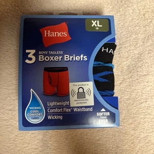 Hanes Boys Boxer Briefs 3-Pack, Tagless ComfortSoft, XL 18 - Picture 1 of 7