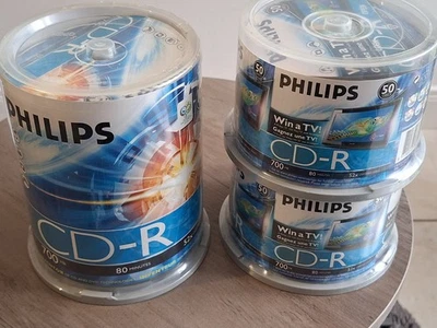 Lot - 200 CD-R Philips 700mb - 80 Min. - Vitesse 1 à 52x - Neufs Scellés  - Photo 1/4
