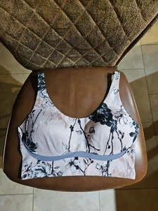 Lightweight By Victoria Secret Sport Wirefree Sports Bra Padded Tan Floral 34DD - Picture 1 of 3