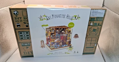 Robotime Sam's Study with LED light Dollhouse Kit - DG102 Mini Book Store Kit - Image 1 of 3