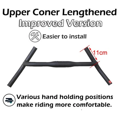 Carbon Gravel Bike H Handlebar Big Flare Bar Cycle Cross Road MTB Handlebars - Image 1 of 4