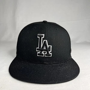 Gorra ajustada de los Dodgers de Los Ángeles 7-1/2 New Era MLB negra blanca 59Fifty - Imagen 1 de 6