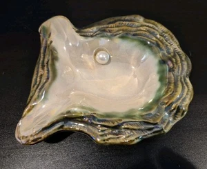 VTG MCM Ceramic Oyster and Pearl Ashtray/Trinket Dish Made In Japan - Picture 1 of 5