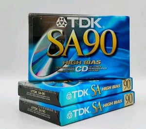 3-Pack TDK SA-90 High Bias 90 Min Blank Audio Cassette Tapes – BRAND NEW - Picture 1 of 2