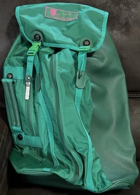 Vintage Sammies by Samsonite Green Backpack Duffel Luggage Bag Part Faux Leather - Image 1 of 4