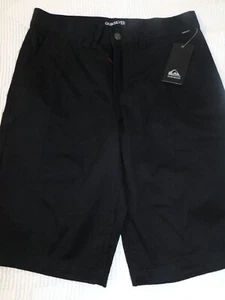 NEW BOYS 23/10 SLIM BLACK QUIKSILVER UNION CHINO SHORTS - Picture 1 of 3
