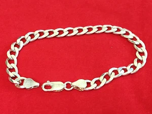 Brazalete de cadena de eslabones de plata de ley de 8" de largo, 13,5 g marcado Italia .925 - Imagen 1 de 9