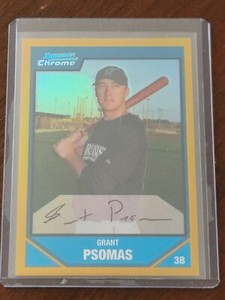 2007 Bowman Chrome Prospects Grant Psomas #BC119 GOLD REFRACTOR 5/50 MARLINS
