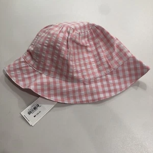 Janie And Jack Pink Plaid Baby Summer Hat 6-12m - Picture 1 of 2