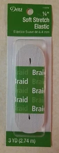 Dritz Soft Stretch Elastic 1/4" QTY. 1 Package ( 3 YD) - Picture 1 of 2