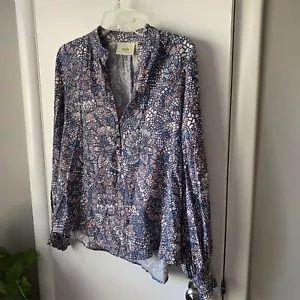 Camicetta donna floreale Maeve By Anthropologie taglia X-Small cotone manica lunga - Foto 1 di 6