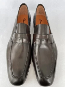 Santoni Brown Fox Penny Loafer Mens Size 14 D - Picture 1 of 11