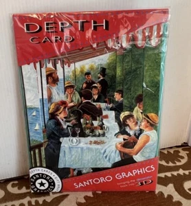 3D Tiefenkarte Santoro Grafik Renoir Mittagessen der Bootsparty DC16 Neu in Verpackung - Bild 1 von 7
