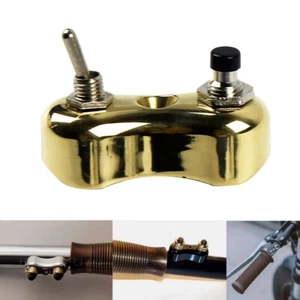  Motorcycle Handlebar Brass Dual Push Button Toggle Switch-Block For Cafe Racer - Picture 1 of 10