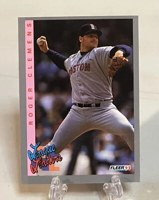 1993 Fleer League Leaders ROGER CLEMENS - #348 - Boston Red Sox - S516 - Image 1 of 2
