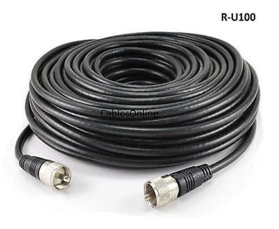 100ft RG8x Coax UHF (PL259) Male to Male 50 ohm Antenna Cable - R-U100 - Image 1 of 4