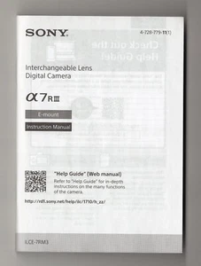 Sony A7RIII / A7R III / Alpha 7R III Camera Instruction Manual In English - Picture 1 of 6