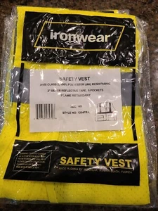 New Ironwear 1284FR-L Flame Resistant Lime Mesh Reflective Tape Class 2 Vest med - Picture 1 of 1
