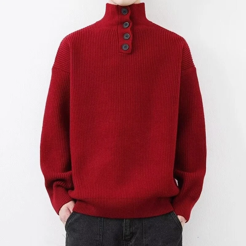 Men's Winter Turtleneck Sweater Jumper Casual Warm Thick Knit Pullover Sweater - Image 1 of 4