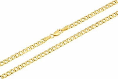 Collar de cadena de eslabones cubanos de oro amarillo de 10k de 3,5 mm para hombre y mujer talla 18" hueco Foto 1 de 2