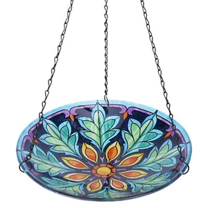 Hanging Bird Bath Bird Baths For Outdoors 11 Inch Glass Bird Bath Bowl Outdoor B - Picture 1 of 7