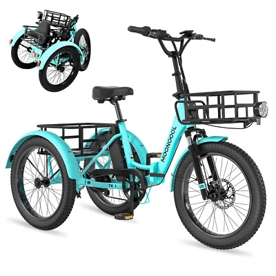20" Folding Electric Trike Fat Tire Tricycle for Adults 500W 48V 14.5Ah Battery - Image 1 of 4