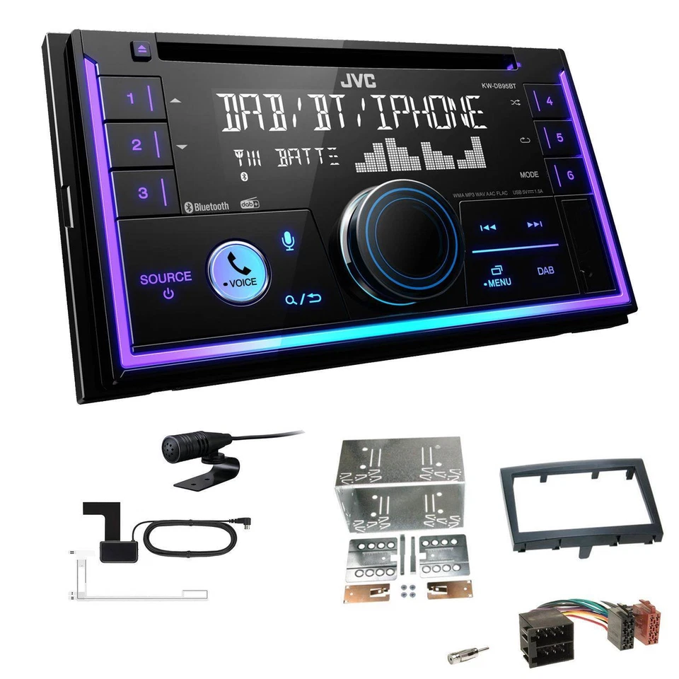 JVC KW-DB95BT Autoradio Bluetooth DAB+ für Porsche Cayman Facelift 2009-2013 - Bild 1 von 4