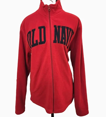 OLD NAVY red fleece zip polyester jacket- size M - Image 1 of 4