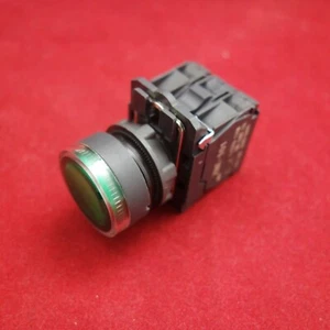 22mm Green Illuminated pushbutton Switch Fits XB5AW33G5 110/130V LED Momentary - Picture 1 of 9