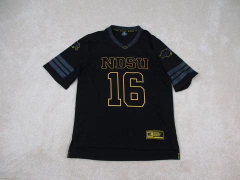 North Dakota State University Bison Jersey Mens Medium Black Yelllow NDSU Adult Cover