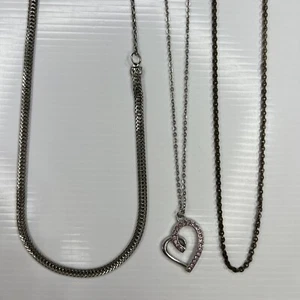 Lote H7 Collares Retro Cadenas Plata Cristales Rosa Corazón Boho Hippie Glam - Imagen 1 de 9