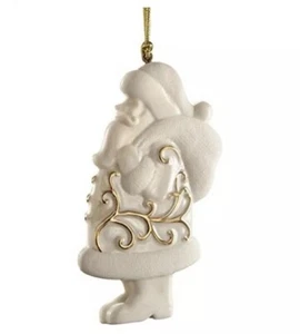 Lenox Rotolo Dorato Babbo Natale Ornamento 4,25” Nuovo con scatola - Foto 1 di 1