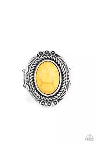~Tumblin' Tumbleweeds~ Anillo elástico amarillo joyería paparazzi - Imagen 1 de 2