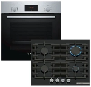 Herdset BOSCH Backofen Schnellaufheizung + Gaskochfeld FlameSelect autark 60cm - Bild 1 von 10