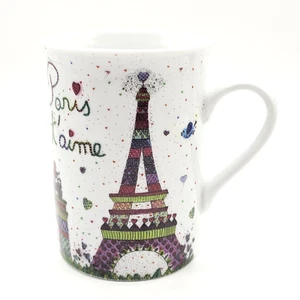 Paris Frankreich Kaffeebecher Eiffelturm Arc de Triomphe "je t'aime" 10 Oz 4" - Bild 1 von 10