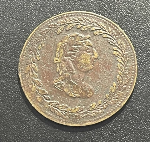 Canada 1812 Half Penny Brass Token: Tiffin- 2 Leaves/2 Daisies Cover