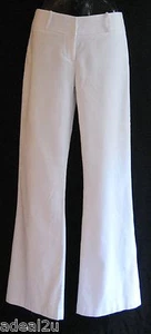 POWERLINE WHITE TEXTURE SLACKS SIZE 2 LOW WAIST 28" Exec. Condition - Picture 1 of 4