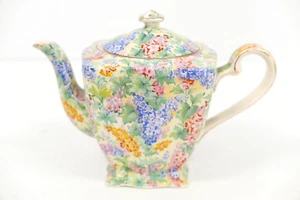 Vintage Royal Winton Grimwades Chintz England SOMERSET Square Tea Pot 6" - Picture 1 of 5