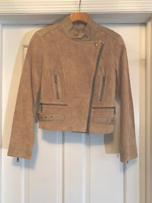 Bebe Leather And Suede Moto Jacket XS Vintage - Imagem 1 de 3