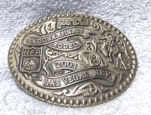 Montana Silversmiths Buckle Wrangler National Rodeo Finals NFR 2001 Vegas Brass - Picture 1 of 10