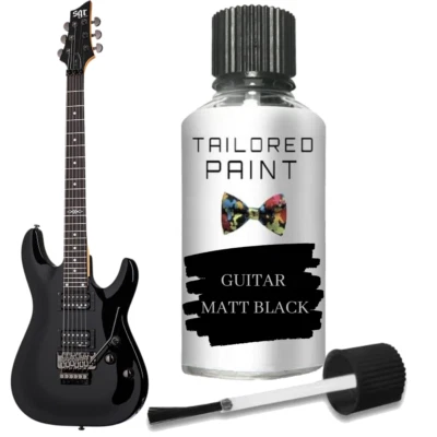 TAILORED PAINT Guitar Matt Black Touch Up Paint For Fender & Gibson 30ML Bottle