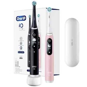 Oral-B iO Series 6 Duo Electric Toothbrush - Black Onyx And Light Rose iO6 Twins - Picture 1 of 2
