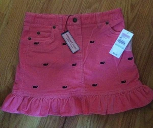 NWT Vineyard Vines Girls Five Pocket Pink Corduroy Skirt Blur Whales 8 - Imagen 1 de 2