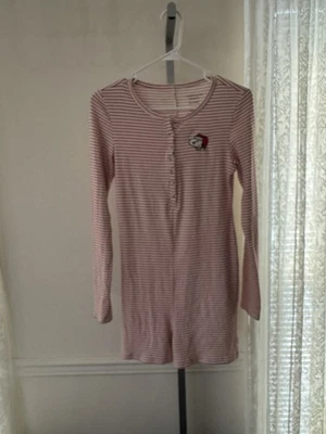 Mameluco American Eagle X Peanuts Snoopy para mujer de felpa manga larga a rayas M Foto 1 de 4