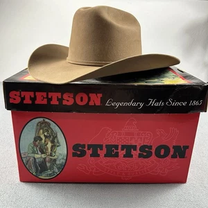 Sombrero de Vaquero Stetson 6X Skyline Fieltro Talla 7 R Ala 4 Marrón Sahara 4X Lana Castor - Imagen 1 de 18