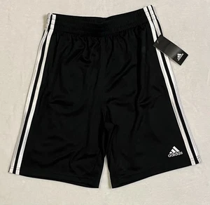 Nuevo Con Etiquetas Niños Adidas Pantalones Cortos Negros 3 Rayas Juveniles L 14 16 - Imagen 1 de 4