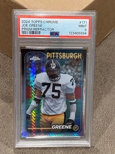2024 Topps Chrome Joe Greene PSA 9 Prism Refractor #171 Steelers Card POP 1 - Picture 1 of 1