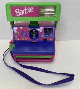Vintage Barbie Polaroid Camera Instant One Step 600 Floral Pink Strap TESTED - Picture 1 of 20