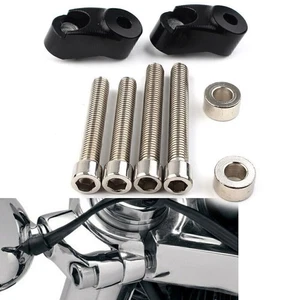 Short Front Turn Signal Mounts 39mm 49mm Forks Black For Harley Sportster FXR - Picture 1 of 5